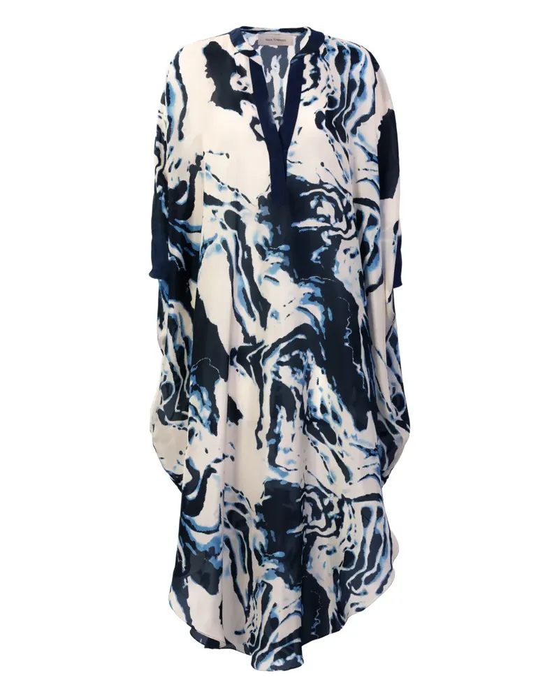 Silvia Tcherassi Elea Midikleid mit abstraktem Print - Blau Blau