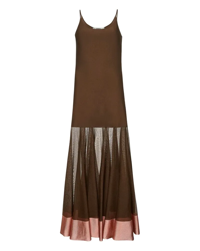 Fendi Ärmelloses Maxikleid - ESPRESSO-25 Espresso-25