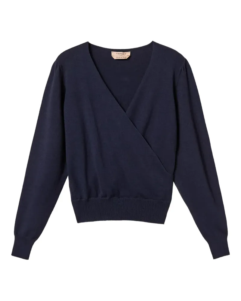 Twin-Set Pullover mit überkreuzten Riemen - Blau Blau