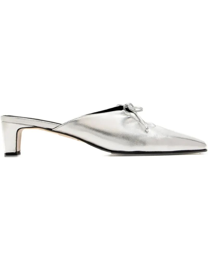 Alohas Amar Mules im Metallic-Look 50mm - Silber Silber