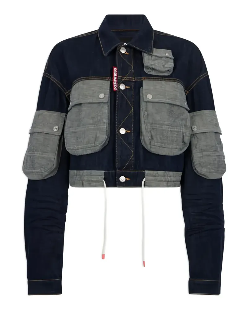Dsquared2 Cropped-Jacke mit Taschen - Blau Blau