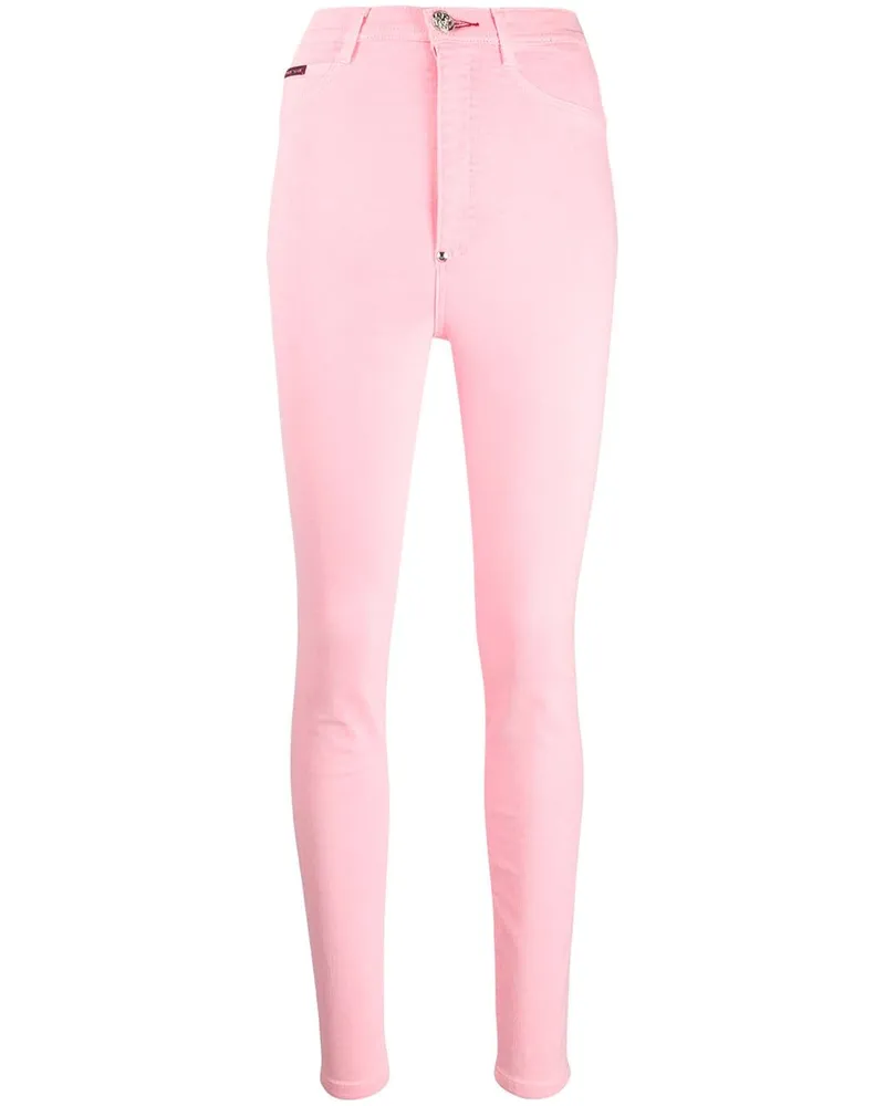 Philipp Plein Jeggings mit hohem Bund - Rosa Rosa