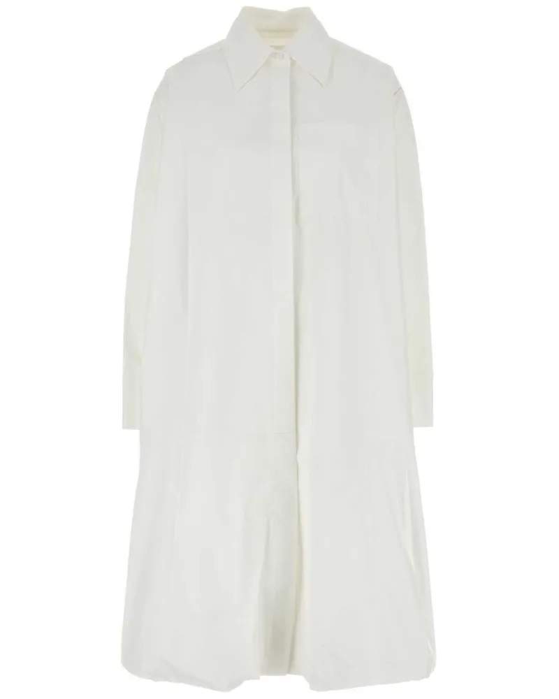 Jil Sander Midikleid aus Popeline - Weiß Weiß