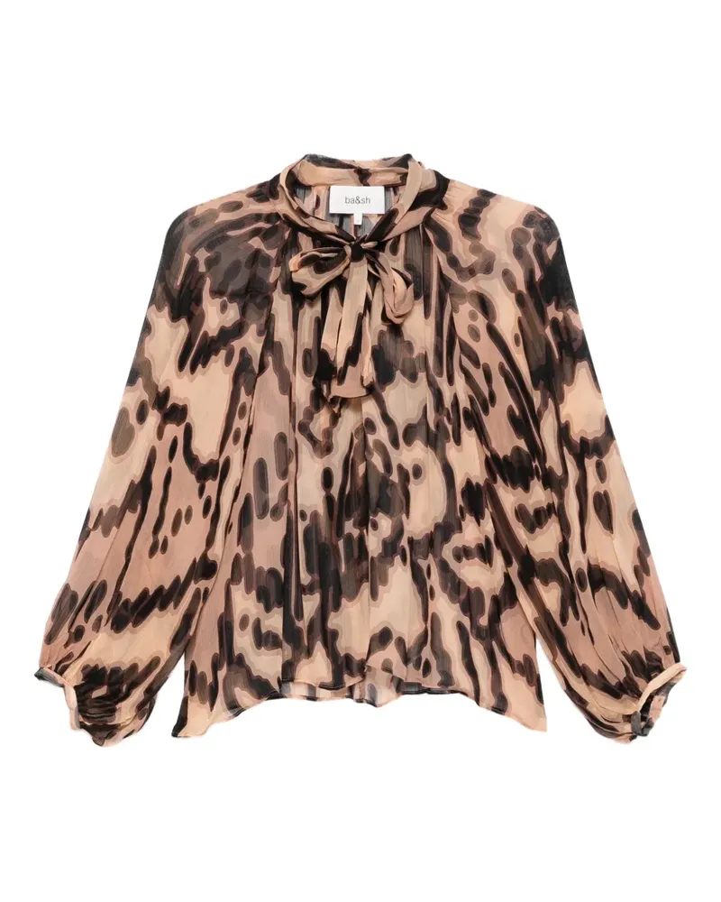 ba&sh Alof Bluse mit grafischem Print - Nude Nude
