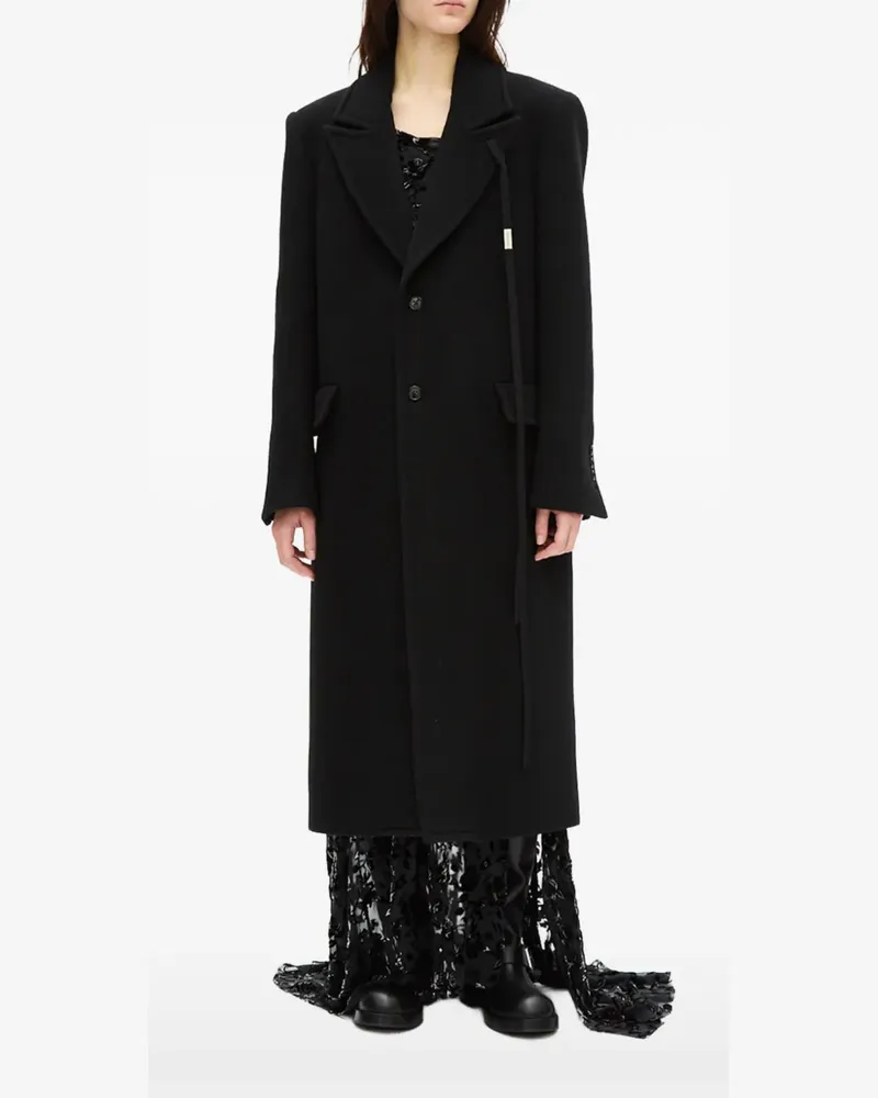 Ann Demeulemeester Aldina peak-lapel button-fastening coat - Schwarz Schwarz