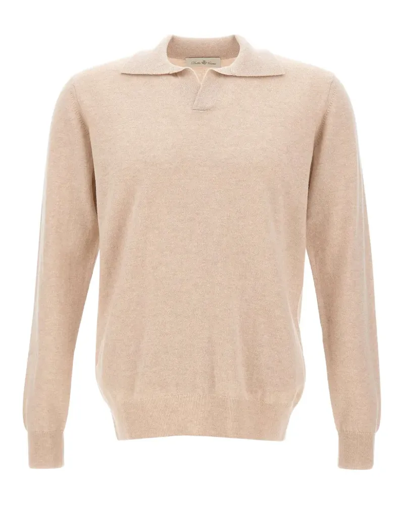 Della Ciana knit long-sleeve polo shirt - Nude Nude