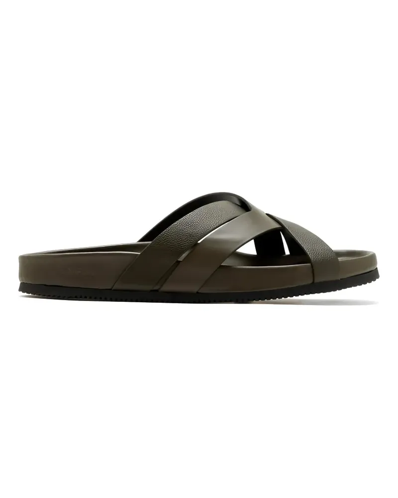 Tom Ford cross strap slides - Grün Grün