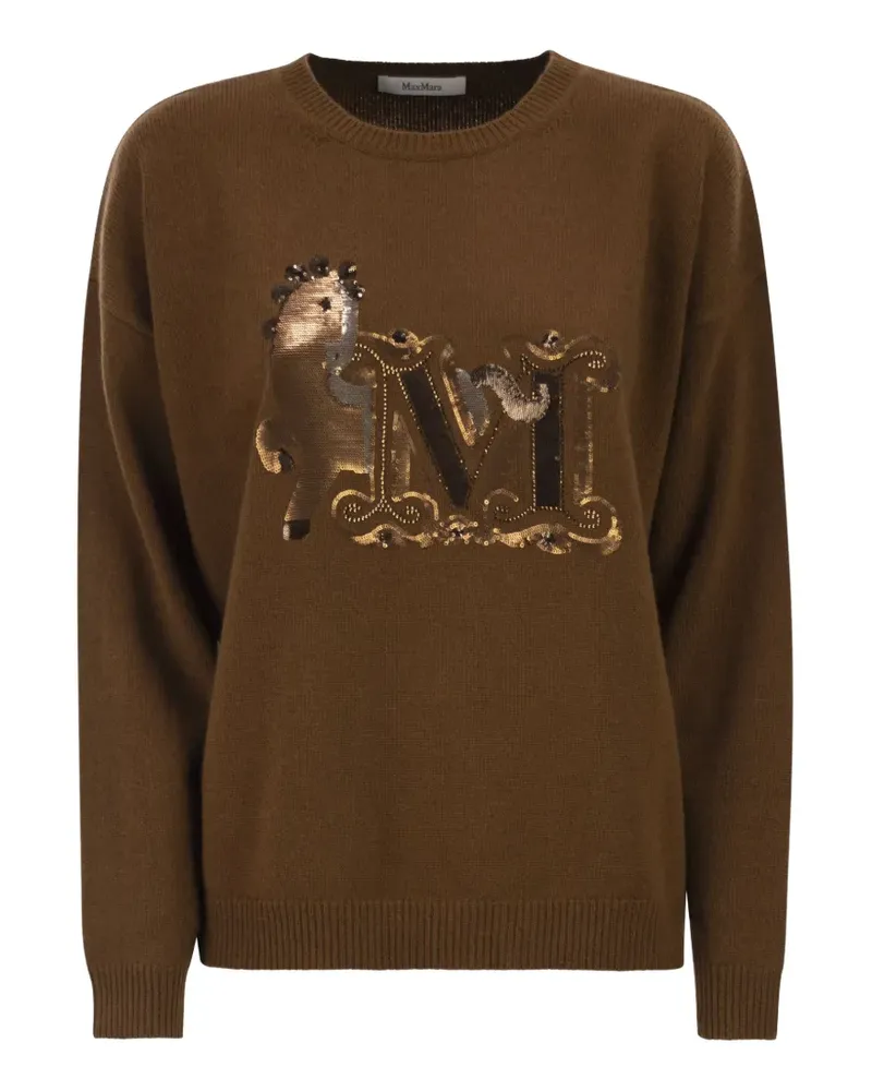 Max Mara Pullover mit Monogramm-Stickerei - Braun Braun