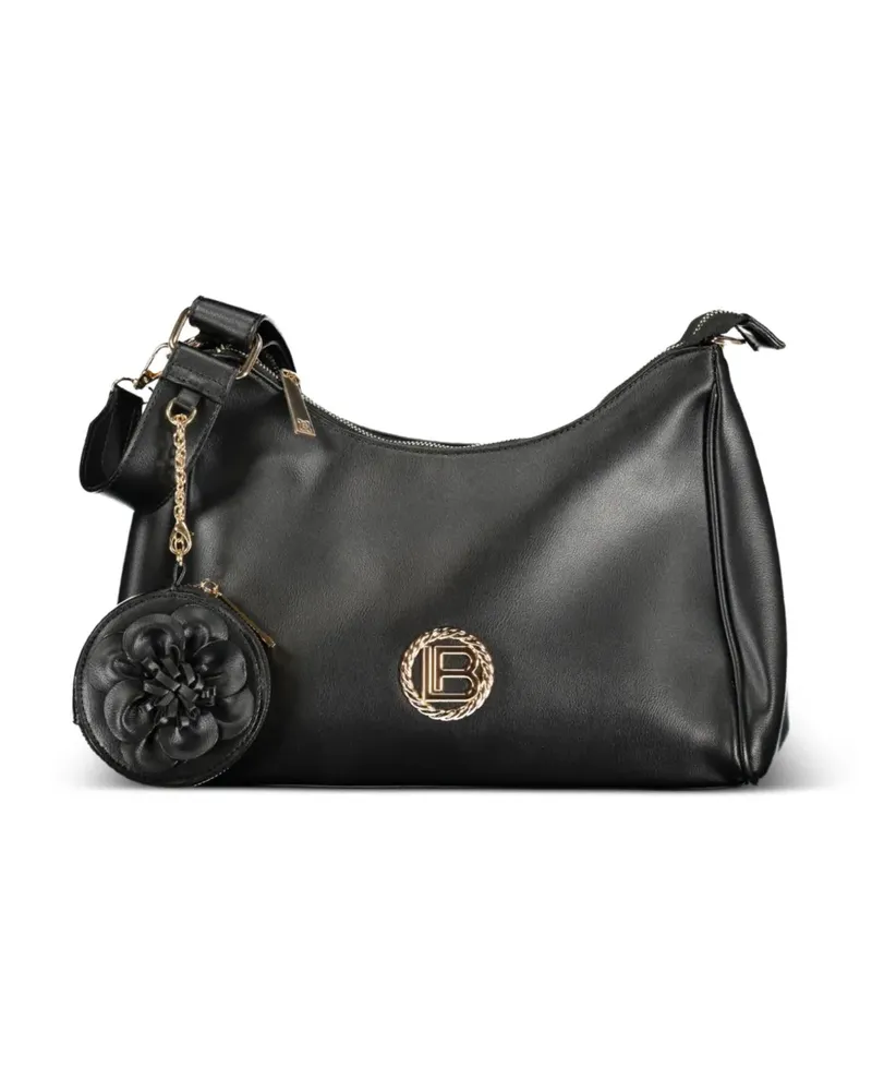 Laura Biagiotti Schultertasche mit Logo-Schild - Schwarz Schwarz