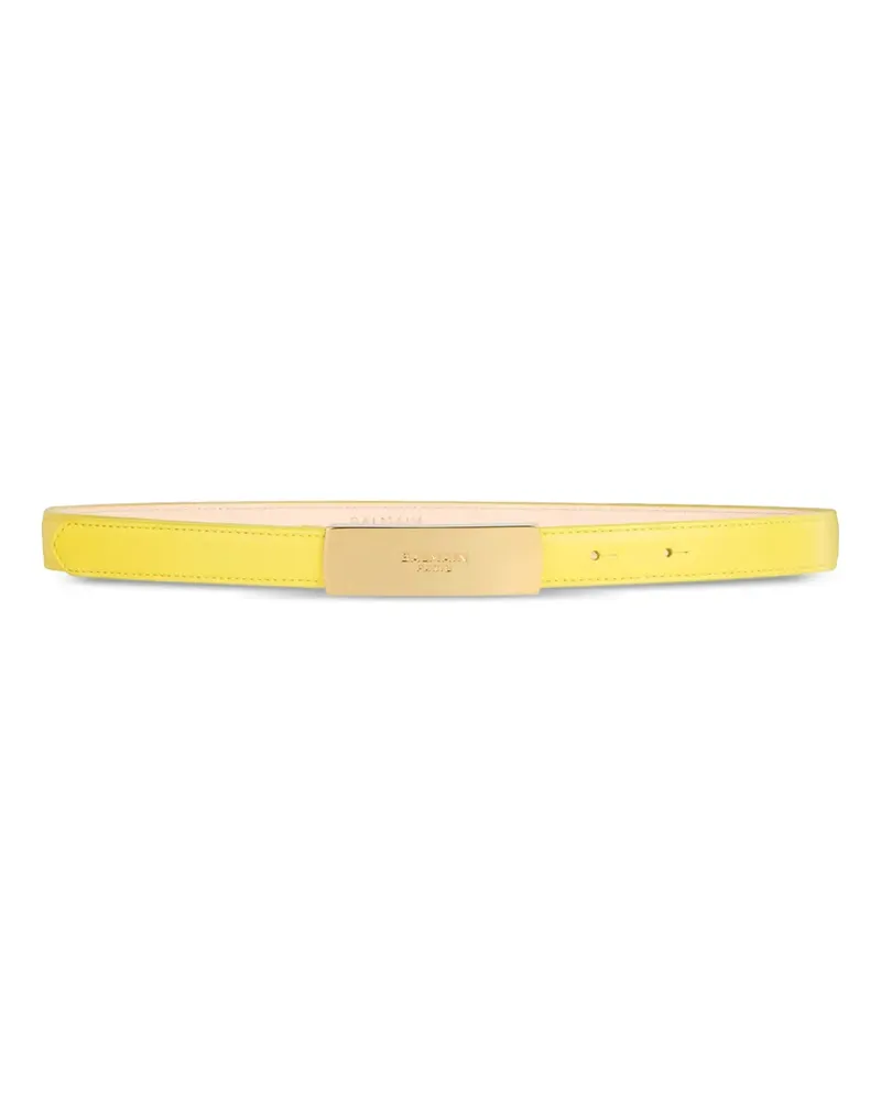 Balmain Gürtel aus glattem Leder - Gelb Gelb