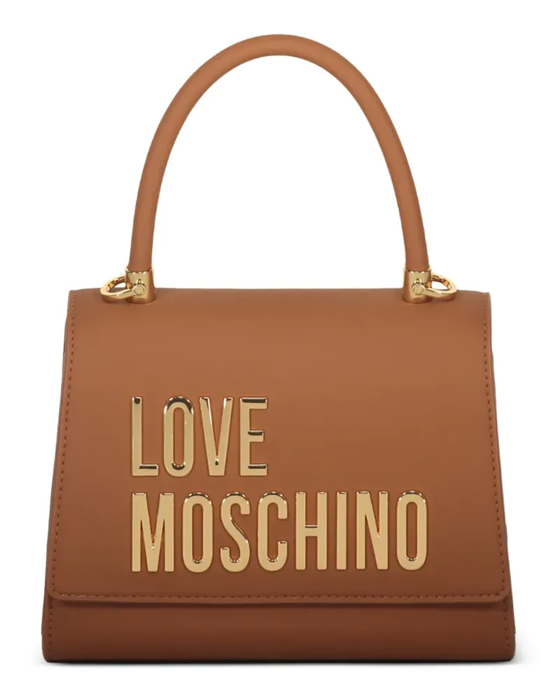 Moschino golden logo tote bag - Nude Nude