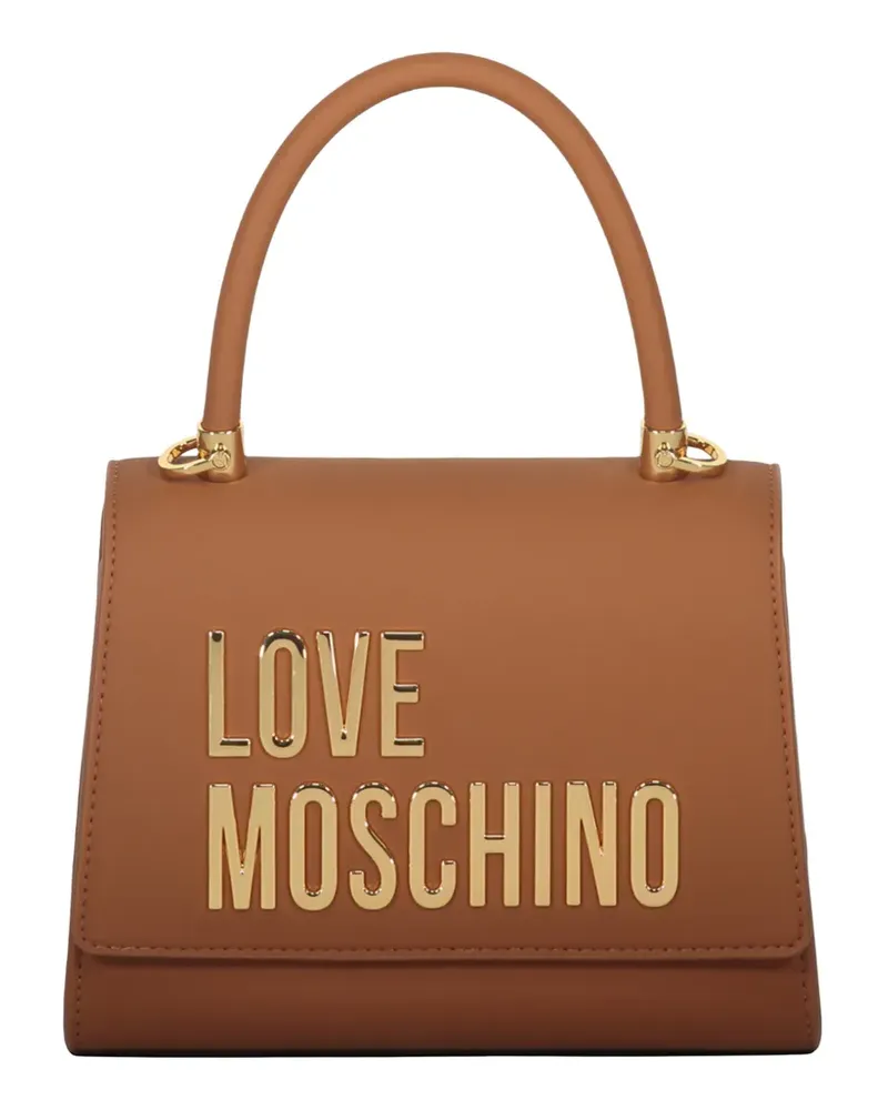 Moschino golden logo tote bag - Nude Nude