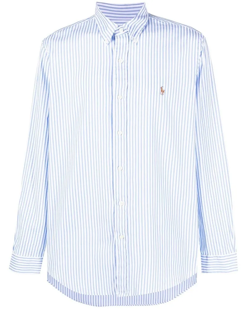 Ralph Lauren Gestreiftes Hemd mit Pony-Stickerei - Blau Blau