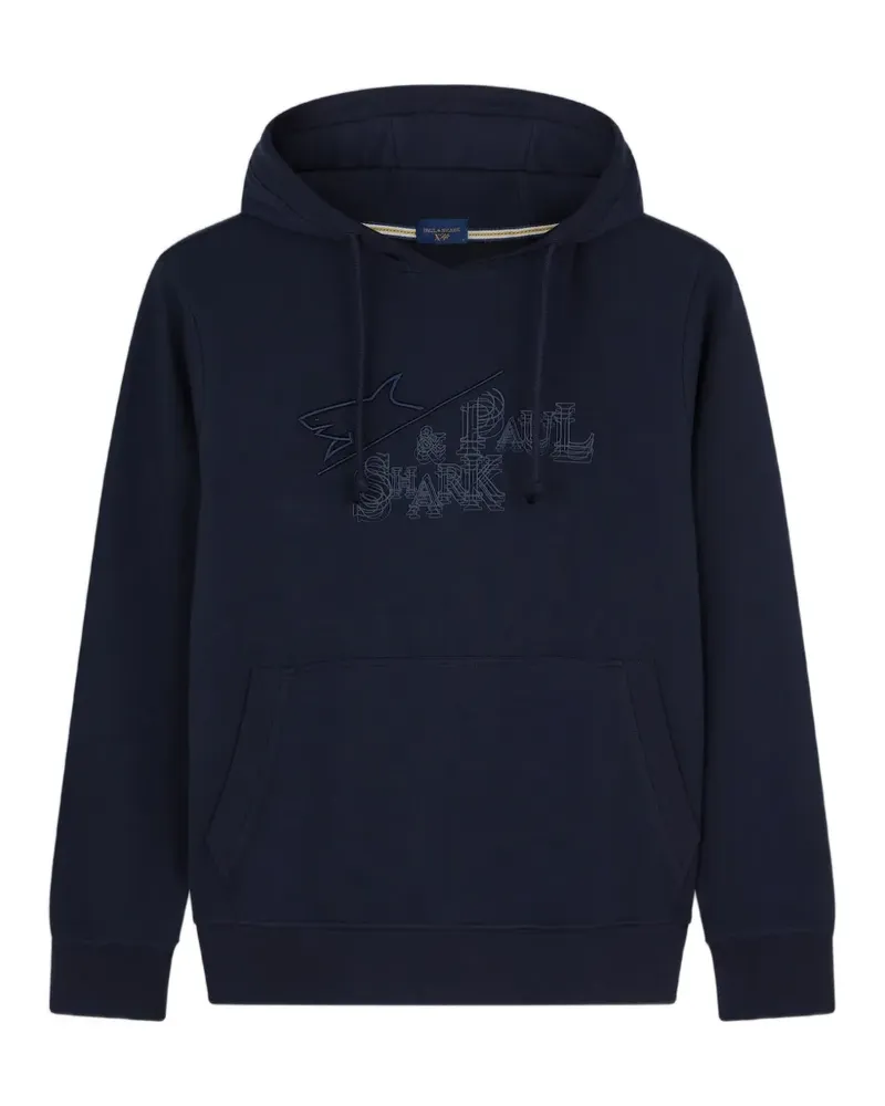 Paul & Shark logo-embroidered drawstring hoodie - Blau Blau