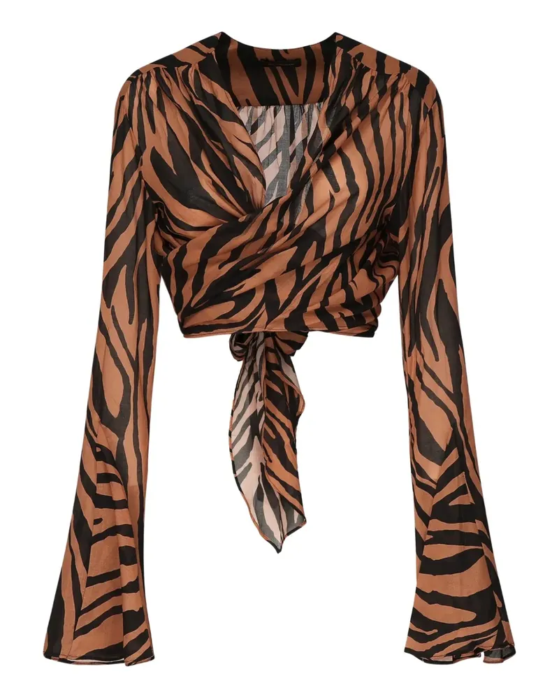 ANDAMANE Bluse mit Zebra-Print - Braun Braun