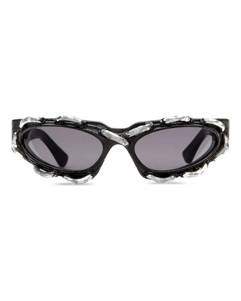 KUBORAUM Sonnenbrille mit Kristallen - Schwarz Schwarz