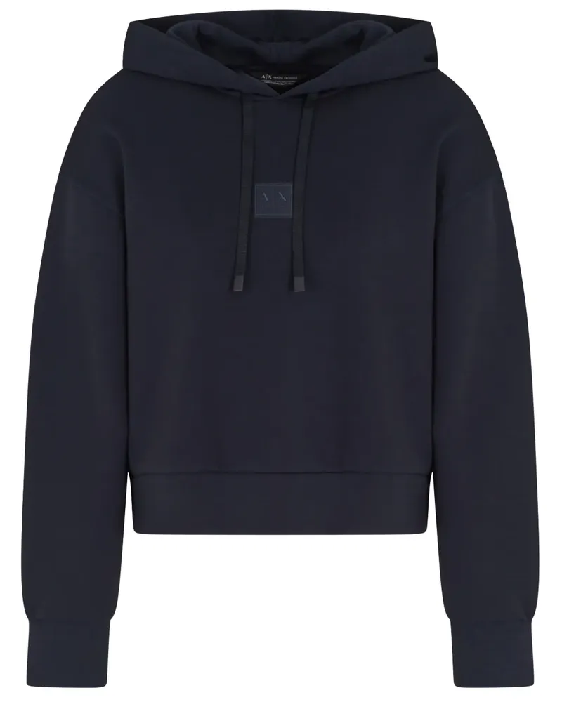 Armani Exchange Hoodie mit Logo-Applikation - Schwarz Schwarz