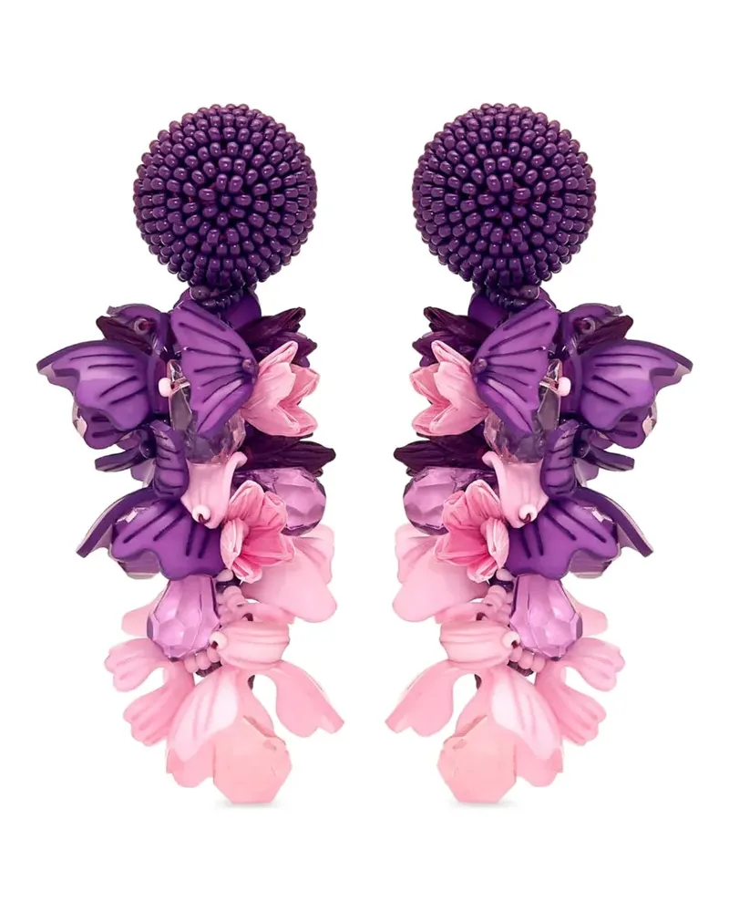 Oscar de la Renta Blumen-Ohrringe - Violett Violett