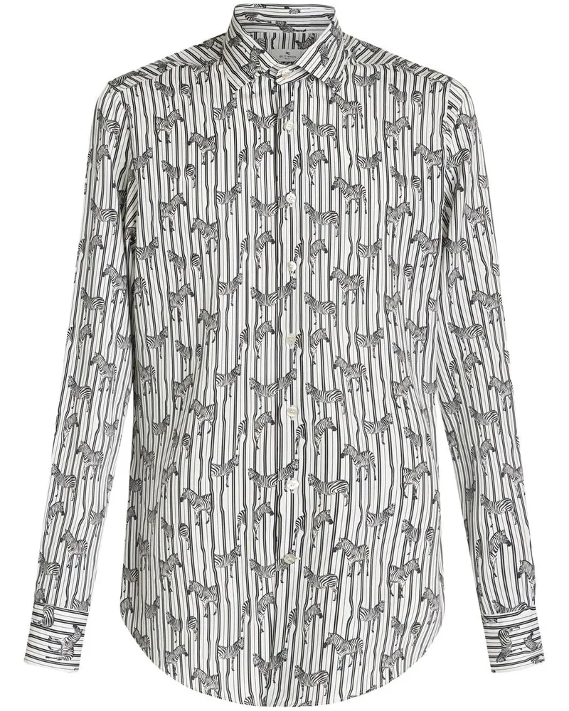 Etro Hemd mit Zebra-Print - Weiß Weiß