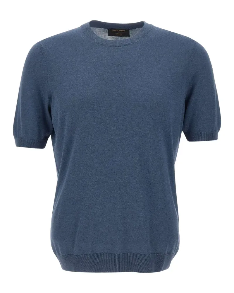 Gran Sasso short-sleeved silk top - Blau Blau