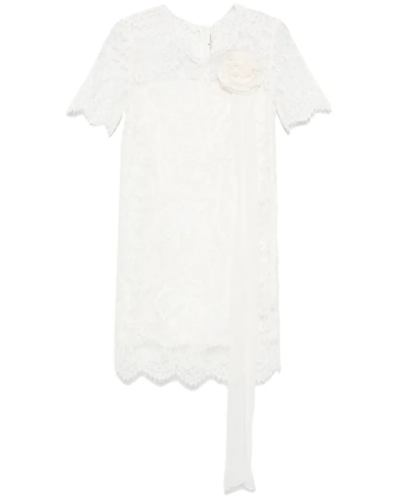 Ermanno Scervino Minikleid aus Spitze mit Blumenmuster - Weiß Weiß