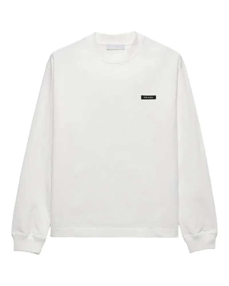 Prada Langarmshirt aus Baumwolle - Weiß Weiß