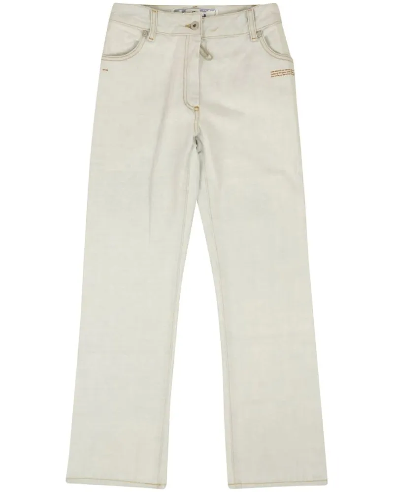 OFF-WHITE Cropped-Skinny-Jeans mit Logo-Applikation - Blau Blau