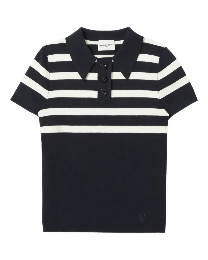 Claudie Pierlot Gestreiftes Poloshirt - Blau Blau