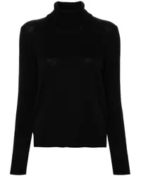 Blanca Gerippter Strickpullover Schwarz