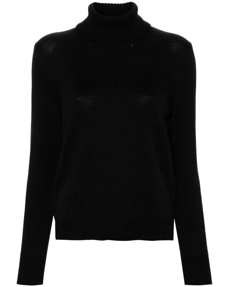 Blanca Gerippter Strickpullover - Schwarz Schwarz