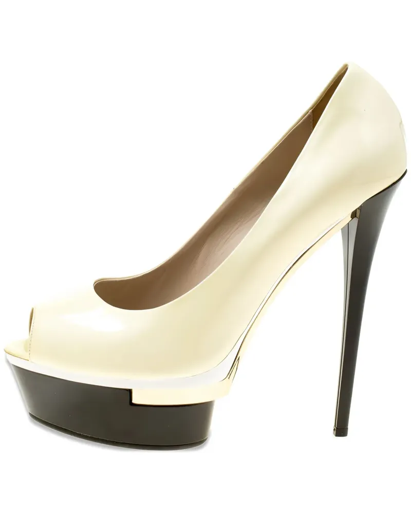 Le Silla Peeptoe-Pumps mit Plateau 155mm - Nude Nude