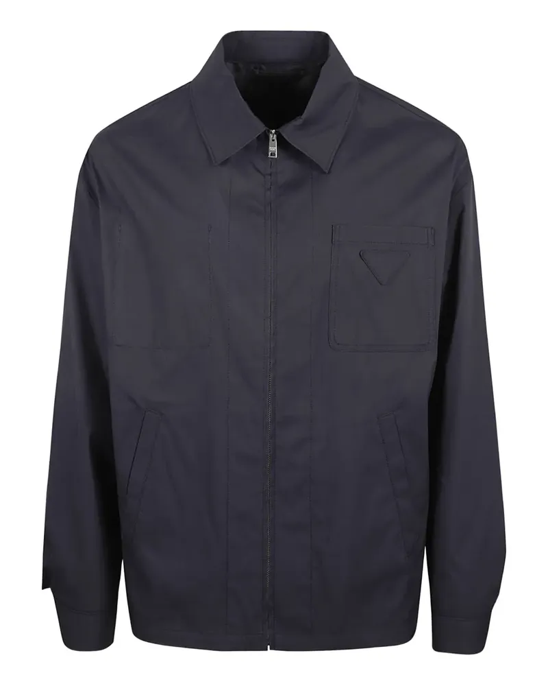 Prada zip logo-triangle jacket - Blau Blau