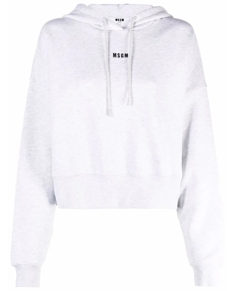 MSGM Hoodie mit Logo-Print Grau