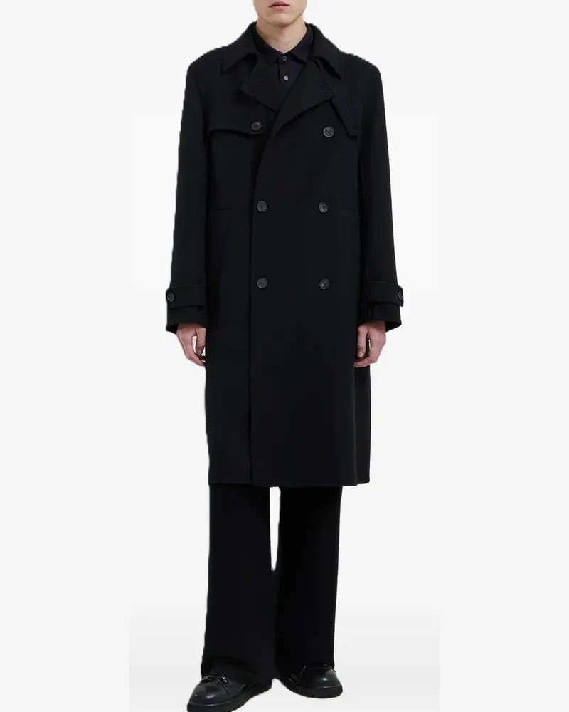 Hevò double-breasted belted coat - Blau Blau