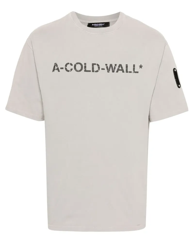 ACW* Overdye T-Shirt mit Logo-Print - Grau Grau