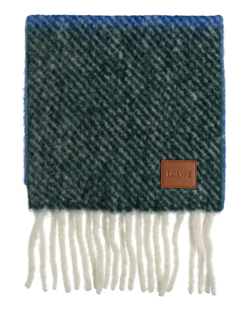 Loewe Schal in Colour-Block-Optik - Grün Grün