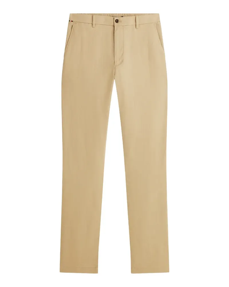 Tommy Hilfiger Denton straight-leg elasticated-waistband linen trousers - Nude Nude