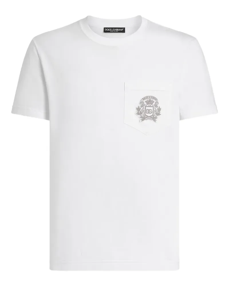 Dolce & Gabbana T-Shirt mit Logo-Patch - Weiß Weiß