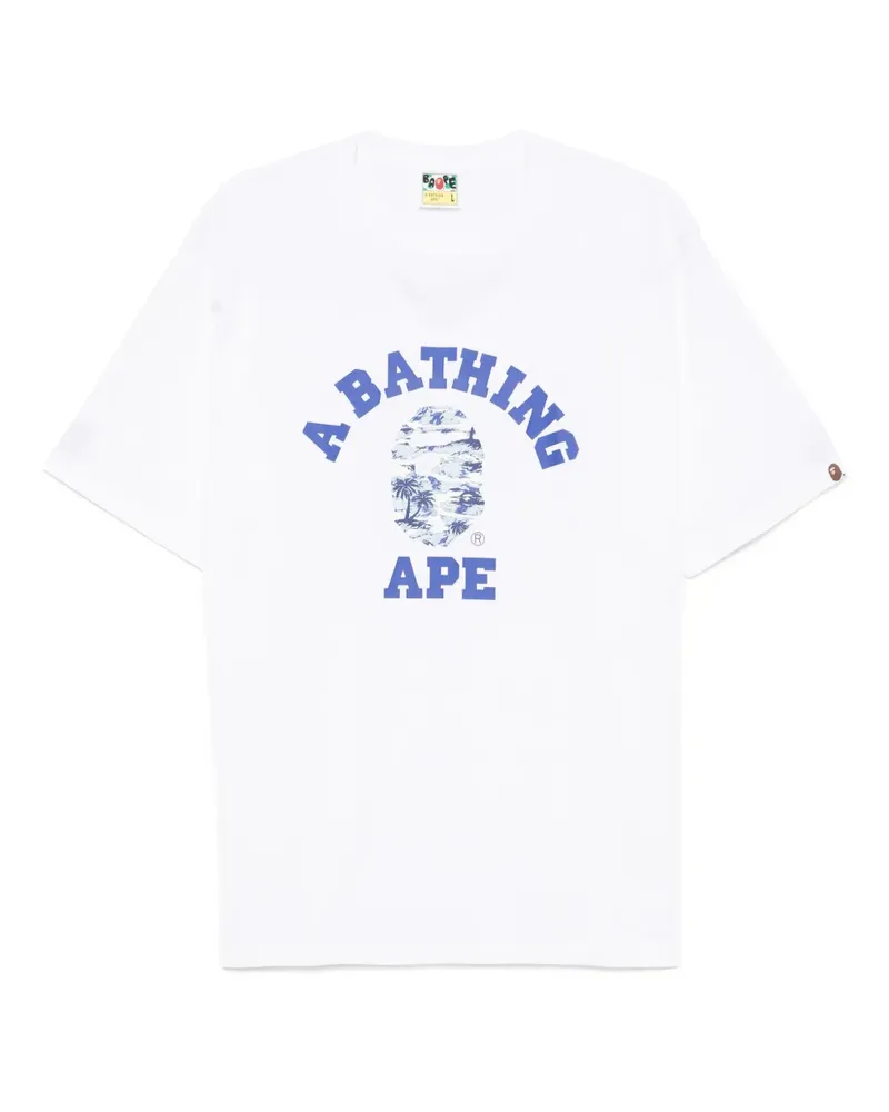 BAPE T-Shirt mit Logo-Print - Weiß Weiß