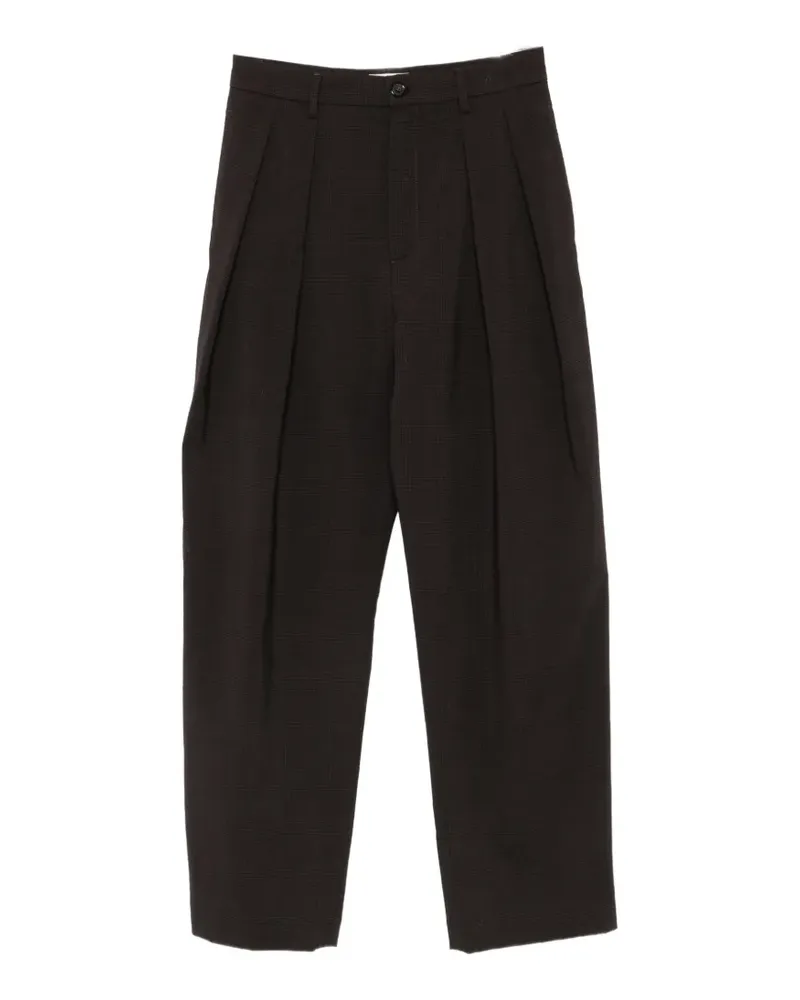 BARENA Karierte Hose mit Bundfalten - Braun Braun