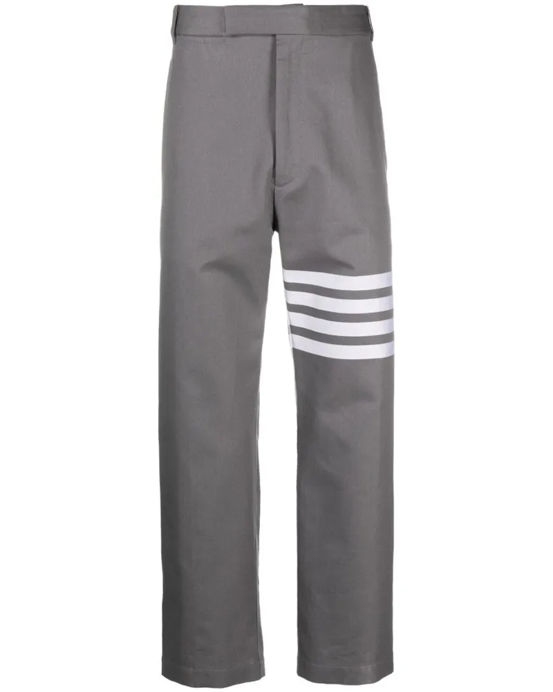Thom Browne Gerade Hose mit Streifen - Grau Grau