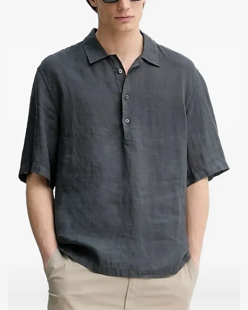 BARENA Poloshirt aus Leinen - Grau Grau