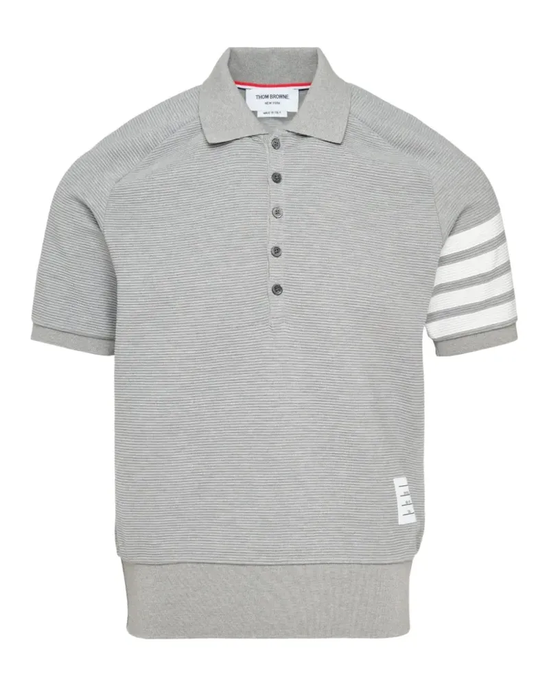 Thom Browne Poloshirt mit gestreiftem Ärmel - Grau Grau