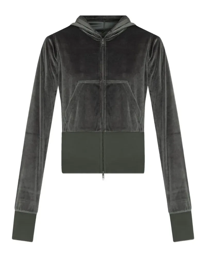 Balenciaga Kapuzenjacke in Samtoptik - Grau Grau
