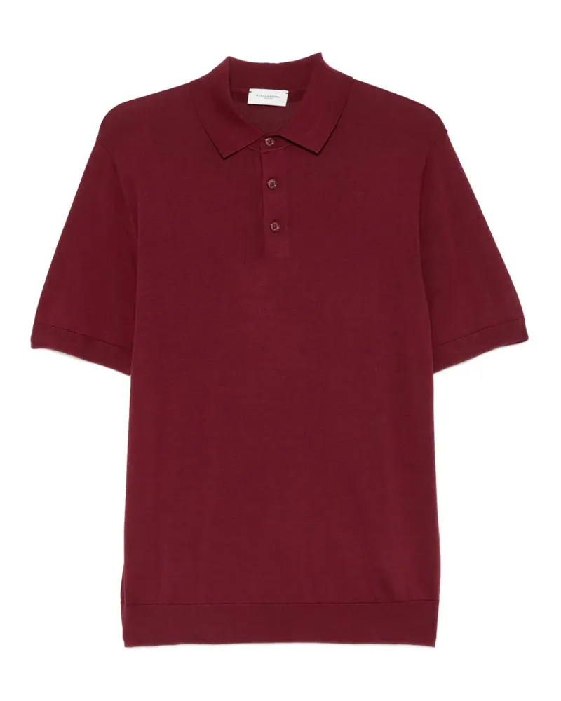 Paolo Pecora Milano Geknöpftes Poloshirt mit Einsätzen - Rot Rot