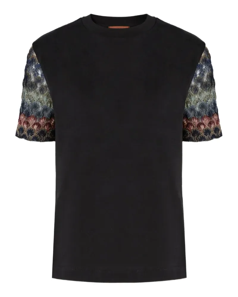 Missoni cotton crewneck T-shirt with Chevron details - Schwarz Schwarz