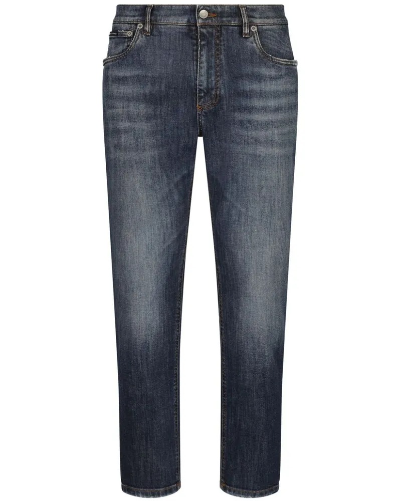 Dolce & Gabbana Ausgeblichene Tapered-Jeans - Grau Grau