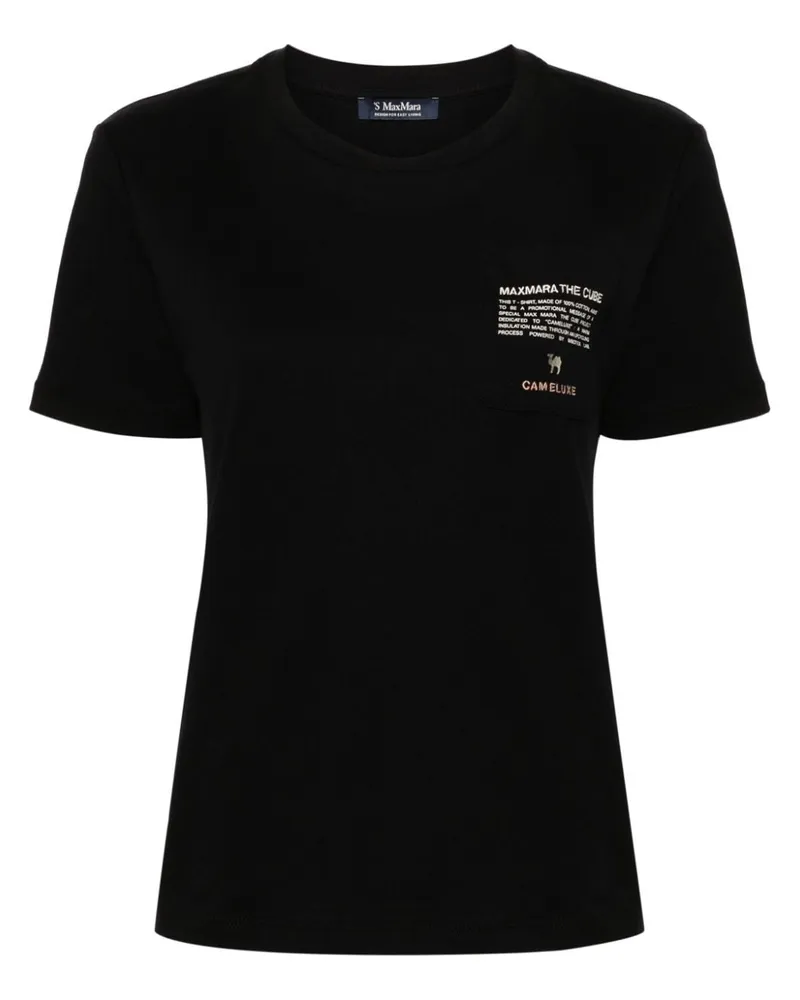 Max Mara Sax T-Shirt mit Logo-Stickerei - Schwarz Schwarz