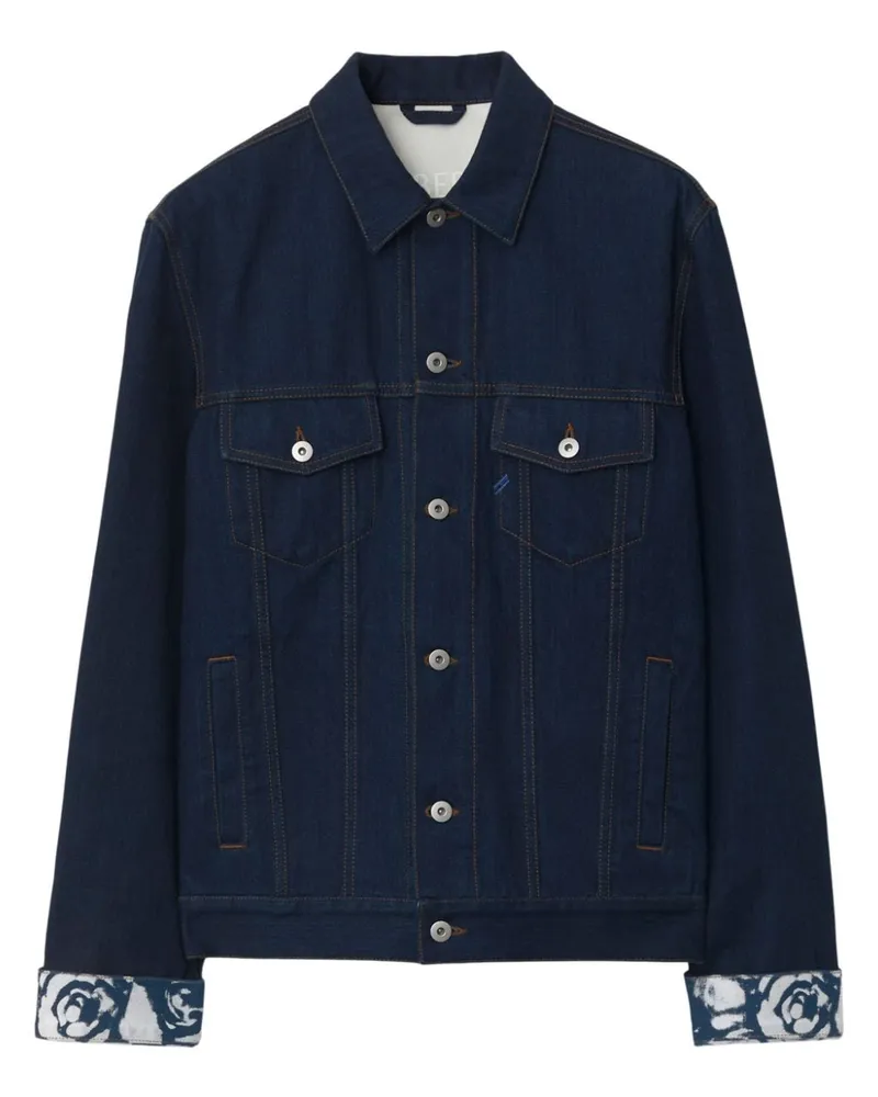 Burberry Jeansjacke mit Logo-Patch - Blau Blau
