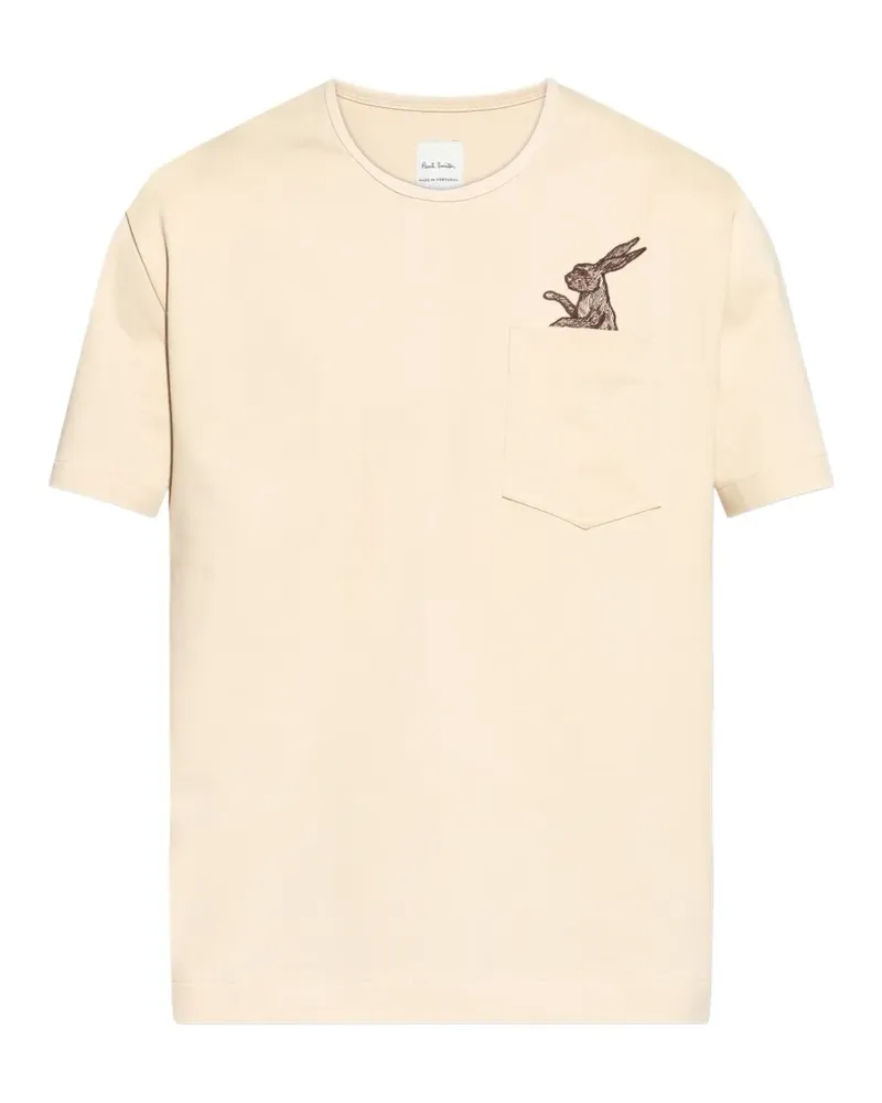 Paul Smith T-Shirt mit Hasentasche - Nude Nude